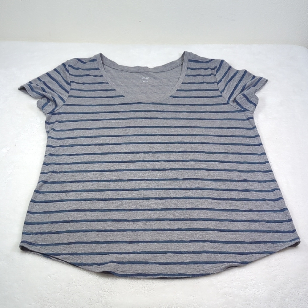 A.N.A Scoop Neck Stripe Top L NWOT